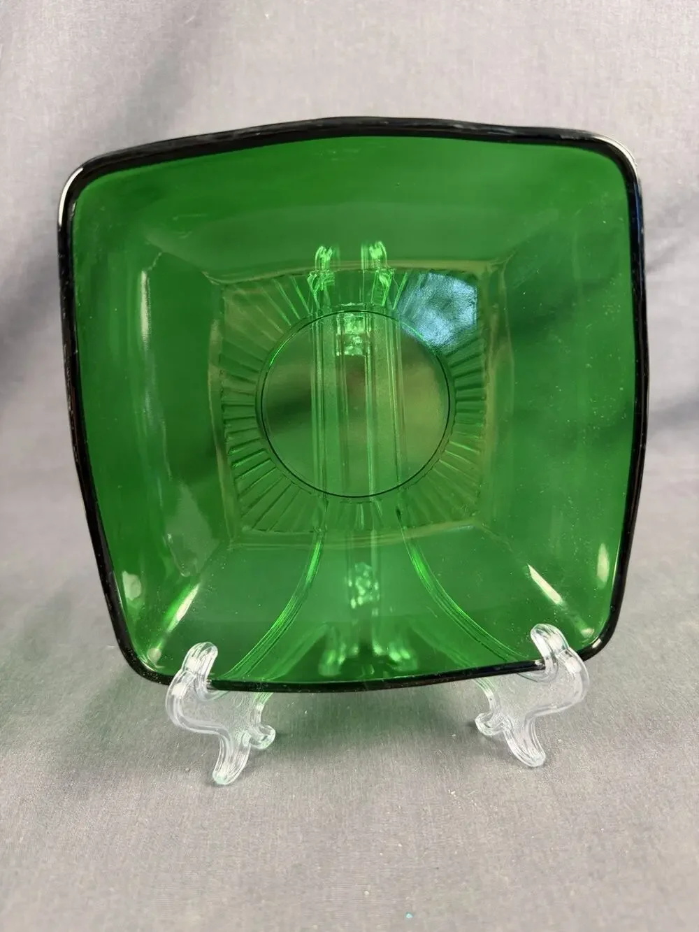 ANCHOR HOCKING FOREST GREEN CHARM SALAD BOWL 5-7/8